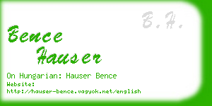 bence hauser business card